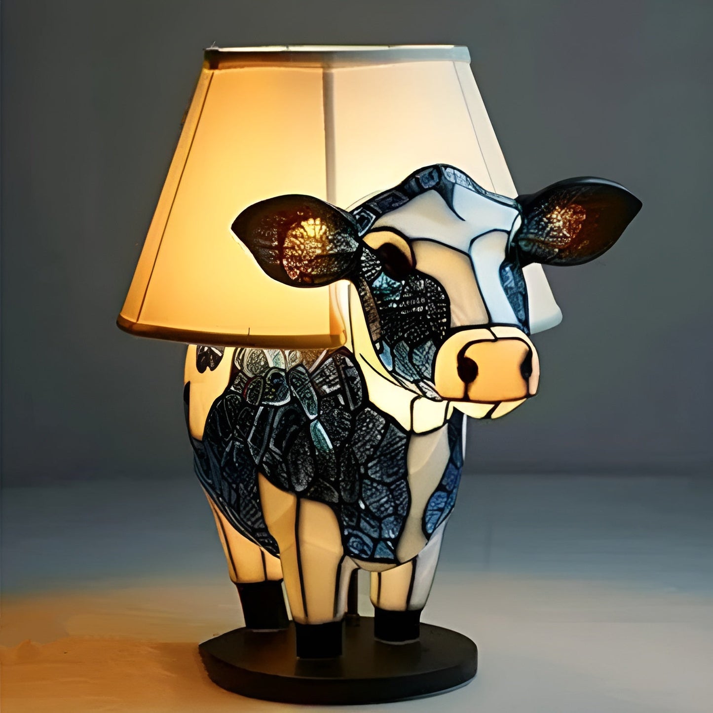 Daisy | Magical Cow Lamp in Coloured Glass - Ciara & Fiona