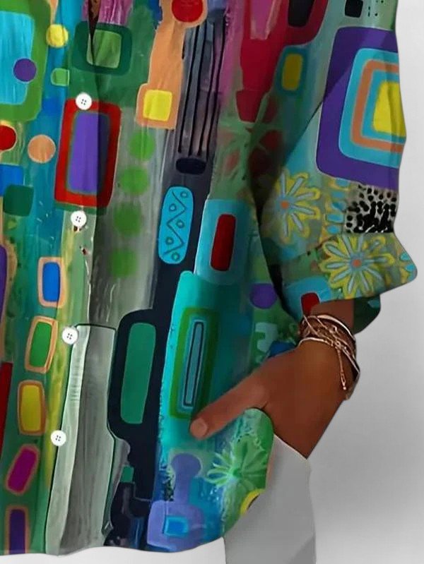 Rose™ | Elegant Geometric Pattern Blouse - Luna Hampton