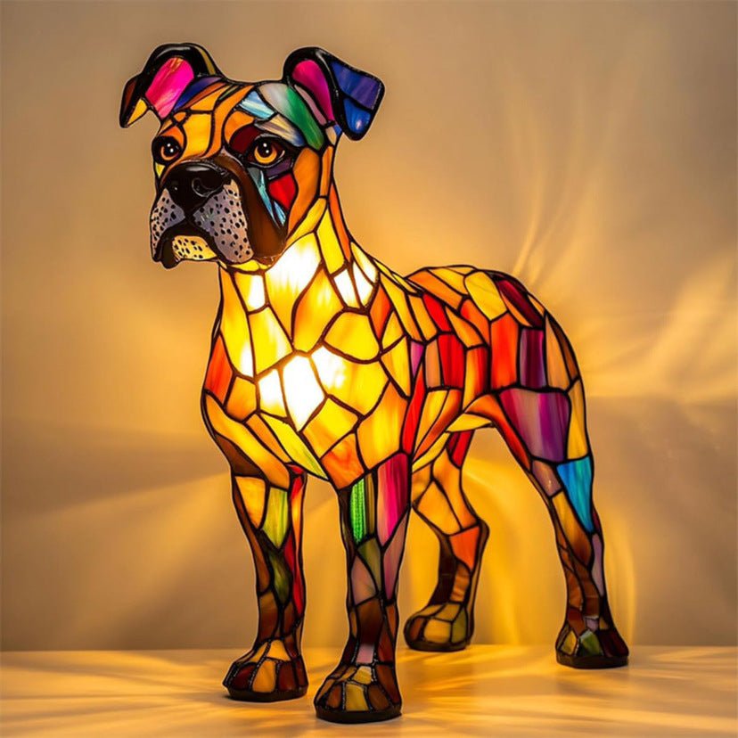 Tyson | Magic Dog Lamp in Coloured Glass - Ciara & Fiona