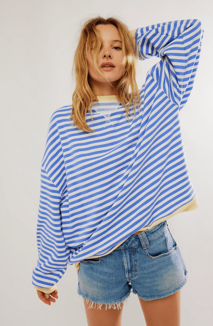 Aine | Striped Oversized Sweater - Ciara & Fiona