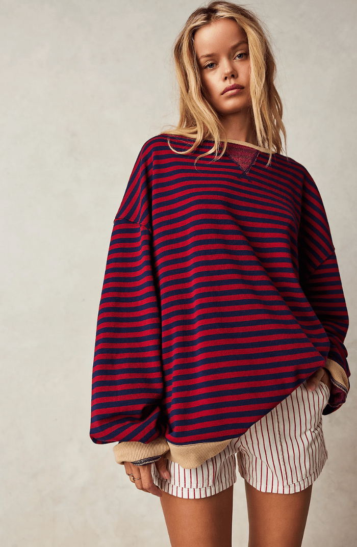Aine | Striped Oversized Sweater - Ciara & Fiona