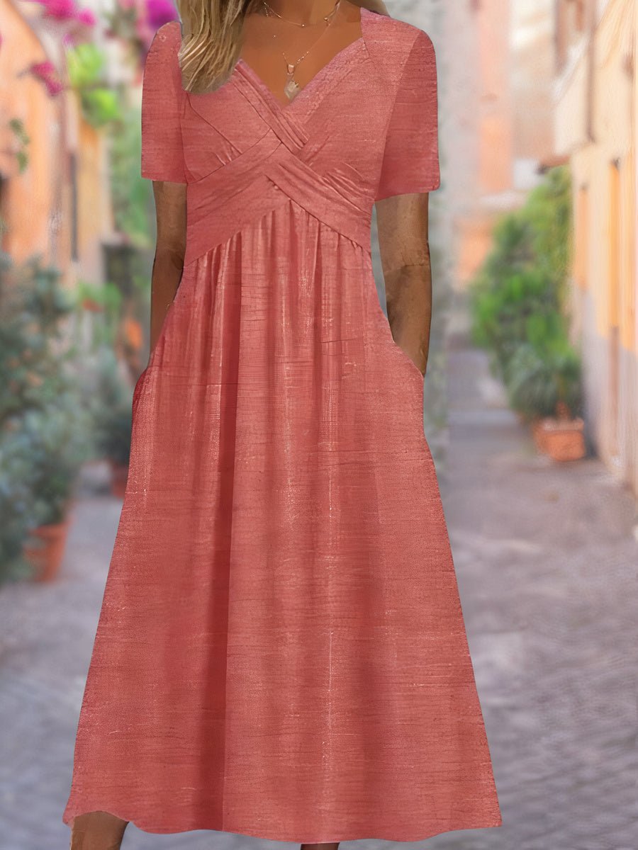 Aitana | Comfortable V - Neck Dress - Ciara & Fiona