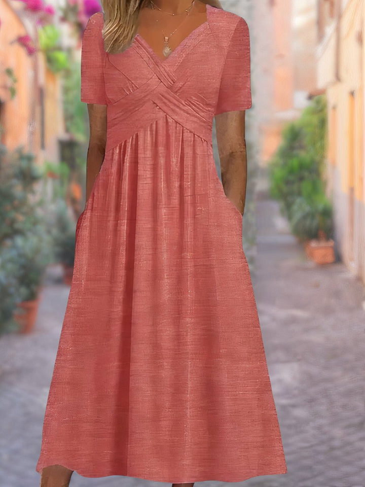 Aitana | Comfortable V - Neck Dress - Ciara & Fiona