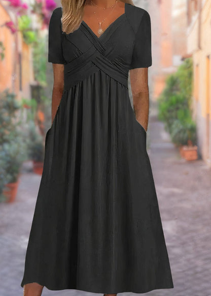 Aitana | Comfortable V - Neck Dress - Ciara & Fiona