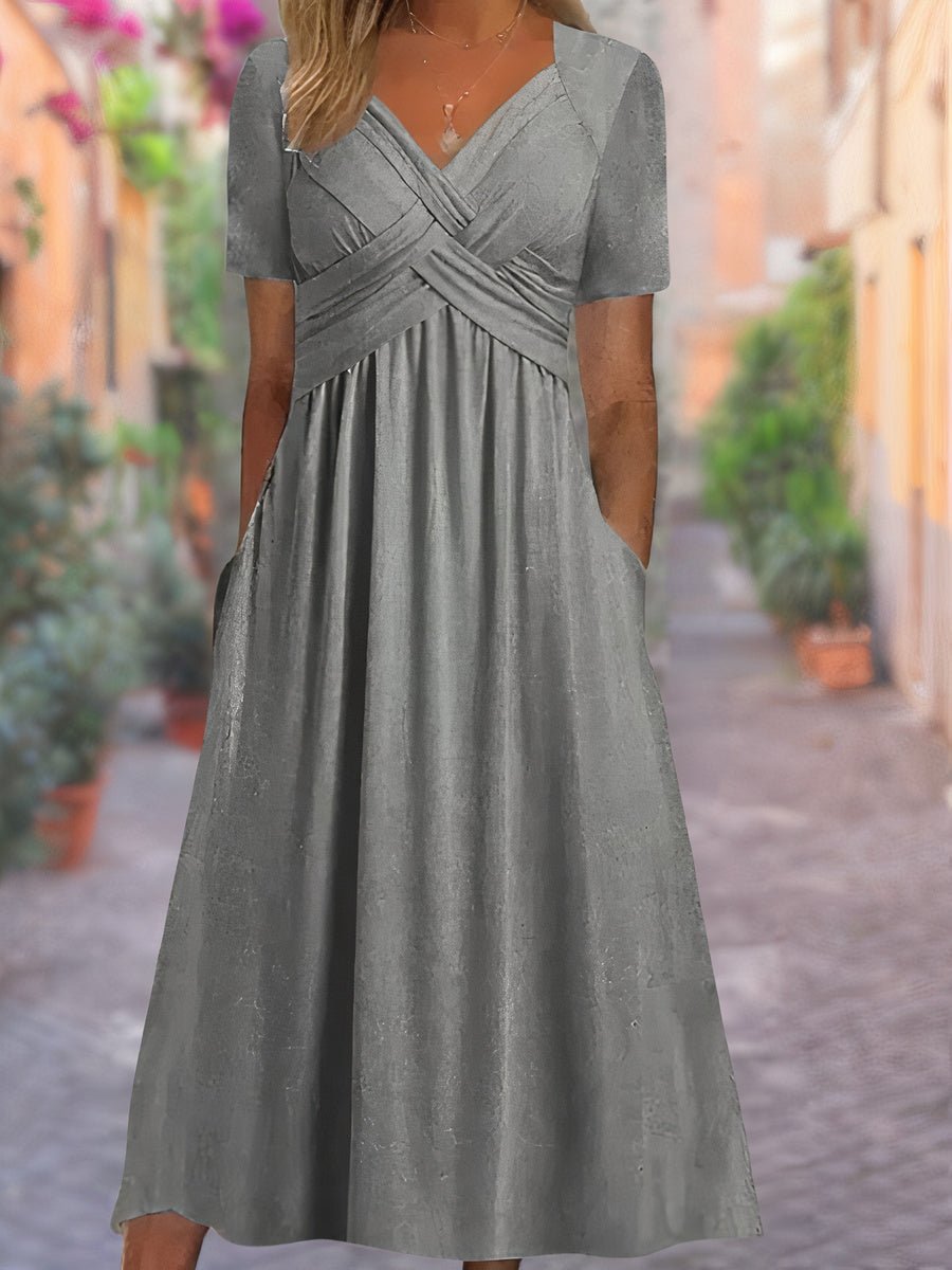 Aitana | Comfortable V - Neck Dress - Ciara & Fiona