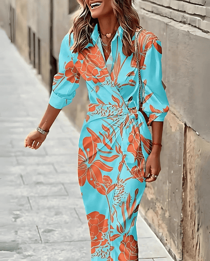 Alina | Printed Wrap Dress - Ciara & Fiona