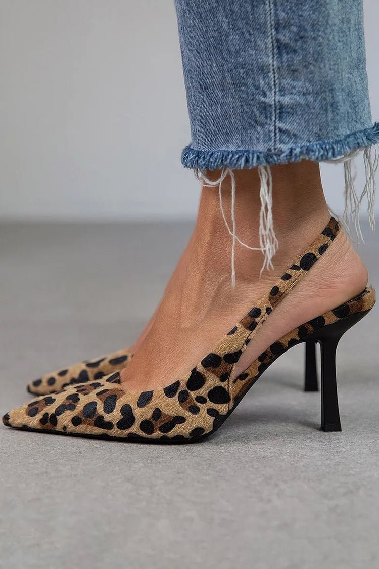 Ambra™ | Leopard Print Heels with Back Strap - Ciara & Fiona