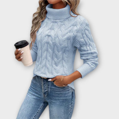 Amelia – Chic Knit Roll Neck Sweater - Ciara & Fiona