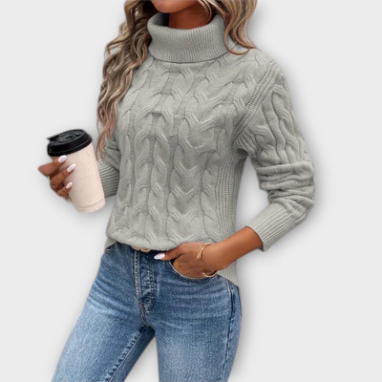 Amelia – Chic Knit Roll Neck Sweater - Ciara & Fiona