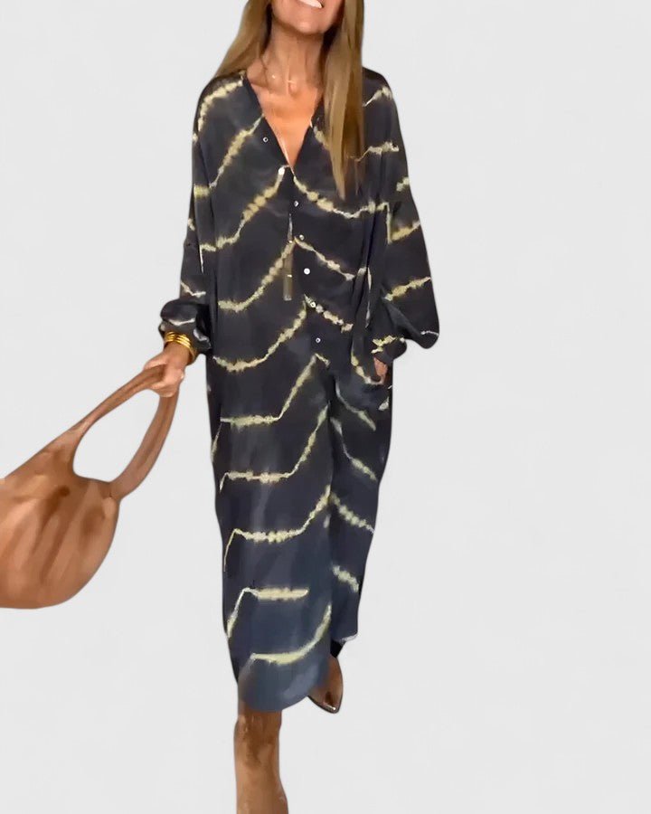 Amelie™ | Elegant Boho Striped Maxi Dress - Luna Hampton