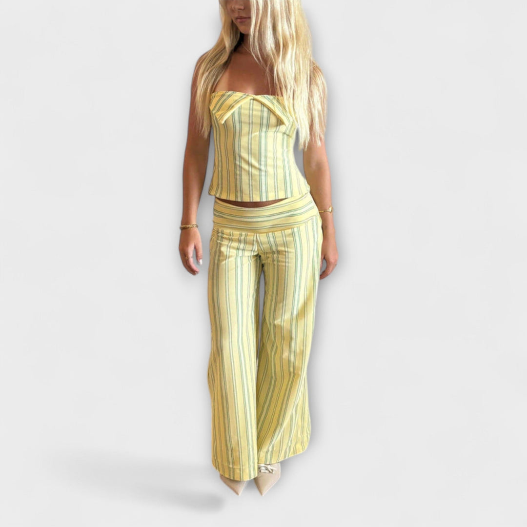 Anastasia - Classic Striped Pants Ensemble - Luna Hampton
