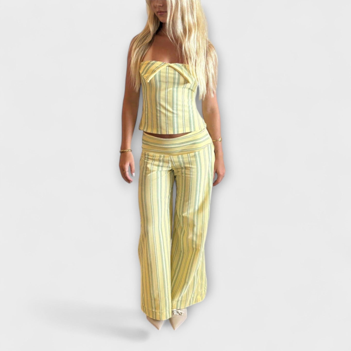 Anastasia - Classic Striped Pants Ensemble - Luna Hampton