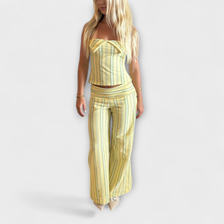 Anastasia - Classic Striped Pants Ensemble - Luna Hampton