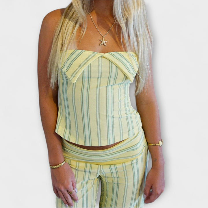 Anastasia - Classic Striped Pants Ensemble - Luna Hampton