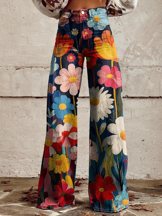 Anastasia | Wide - Leg Floral Pants - Ciara & Fiona