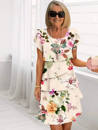 Ashley | Ruffled Floral Dress - Ciara & Fiona