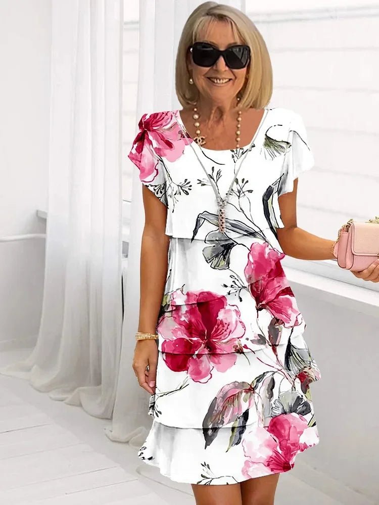 Ashley | Ruffled Floral Dress - Ciara & Fiona