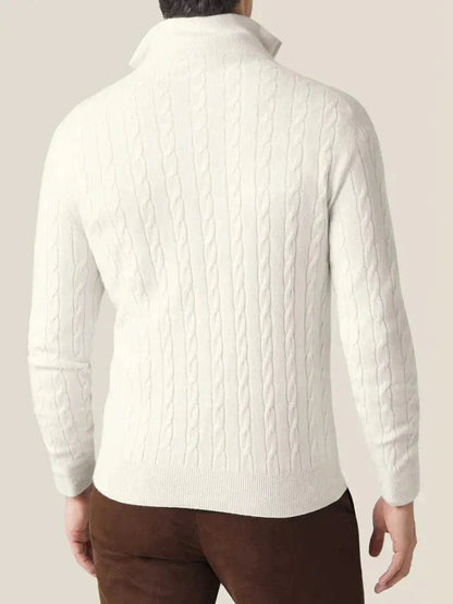 Aslan | Cable Knit Zipper Sweater - Ciara & Fiona