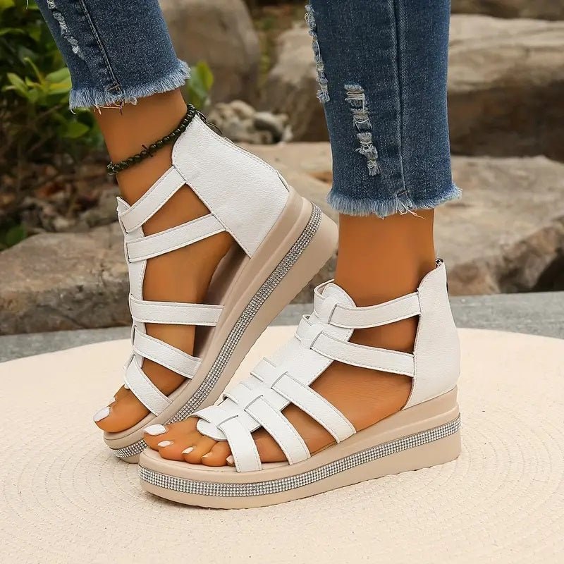 Axelle | Elegant Wedge Sandals - Ciara & Fiona