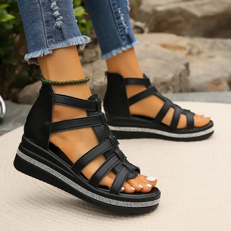 Axelle | Elegant Wedge Sandals - Ciara & Fiona