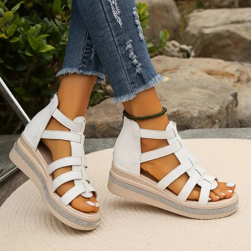 Axelle | Elegant Wedge Sandals - Ciara & Fiona