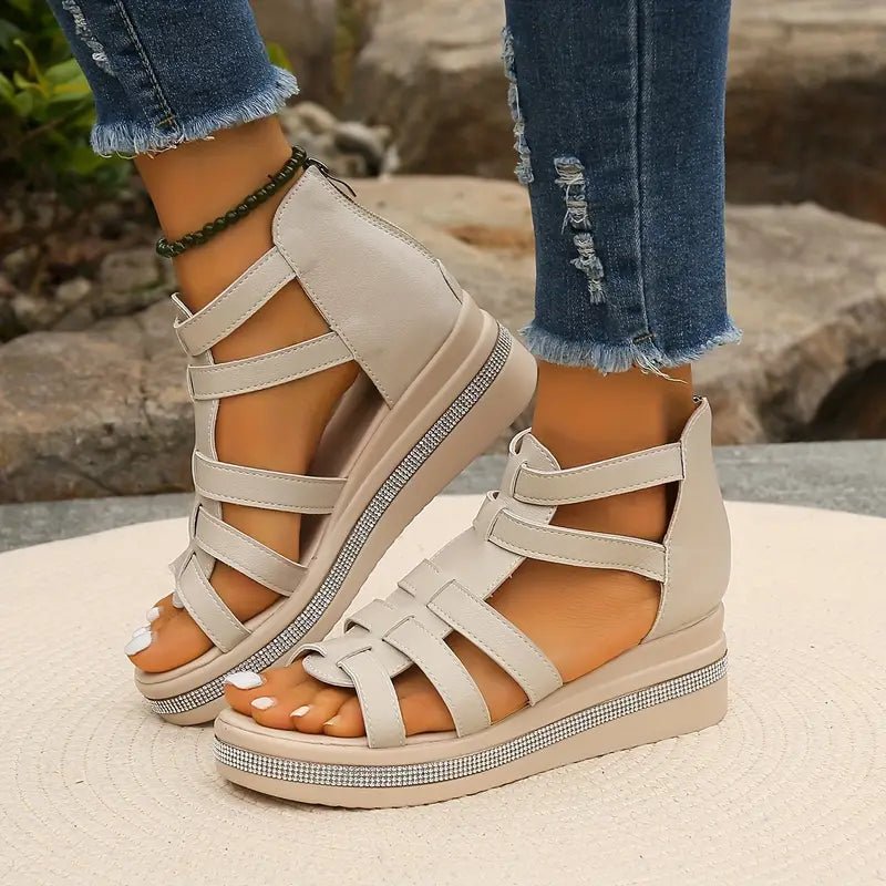 Axelle | Elegant Wedge Sandals - Ciara & Fiona