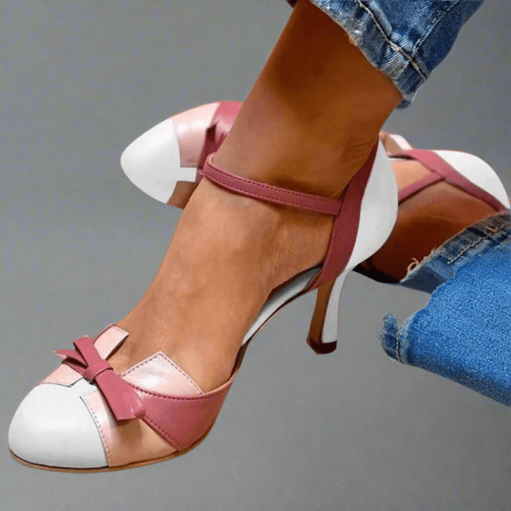 Bellarosa | Colourful sandals with bow and strap, round toe - Ciara & Fiona