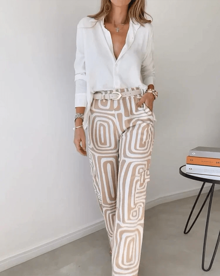 Braelyn | Geometric Palazzo Set - Ciara & Fiona