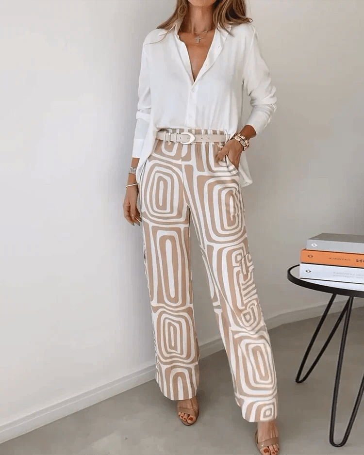 Braelyn | Geometric Palazzo Set - Ciara & Fiona