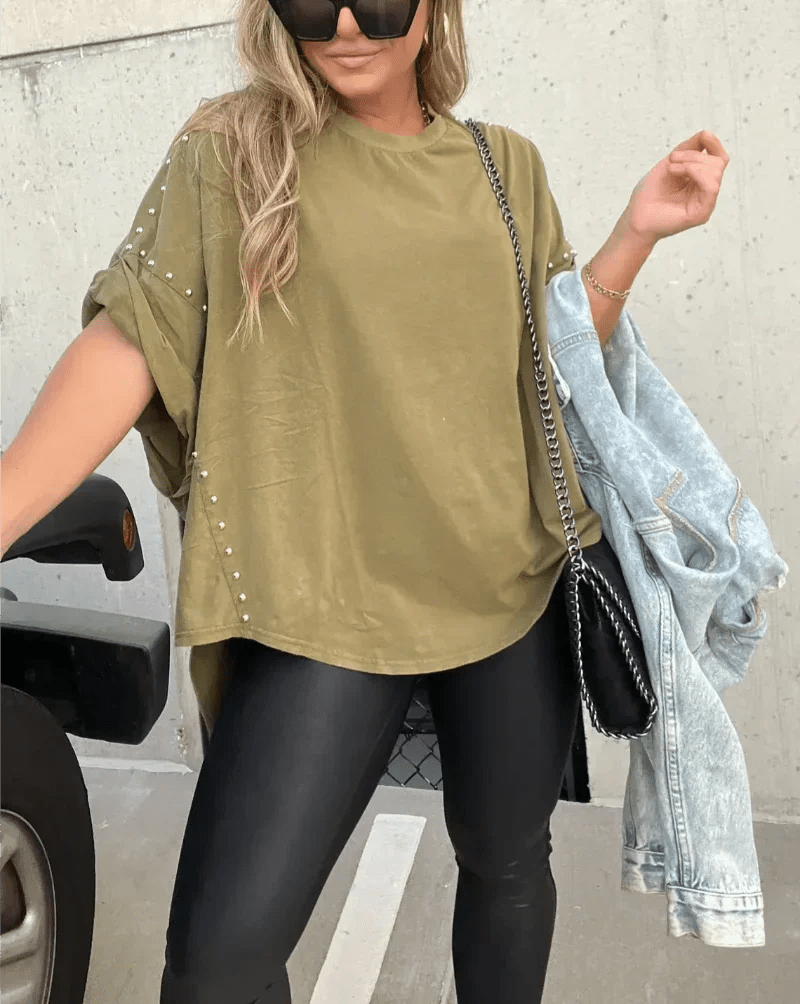 Briella | Studded Oversized Tee - Ciara & Fiona
