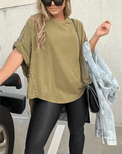 Briella | Studded Oversized Tee - Ciara & Fiona