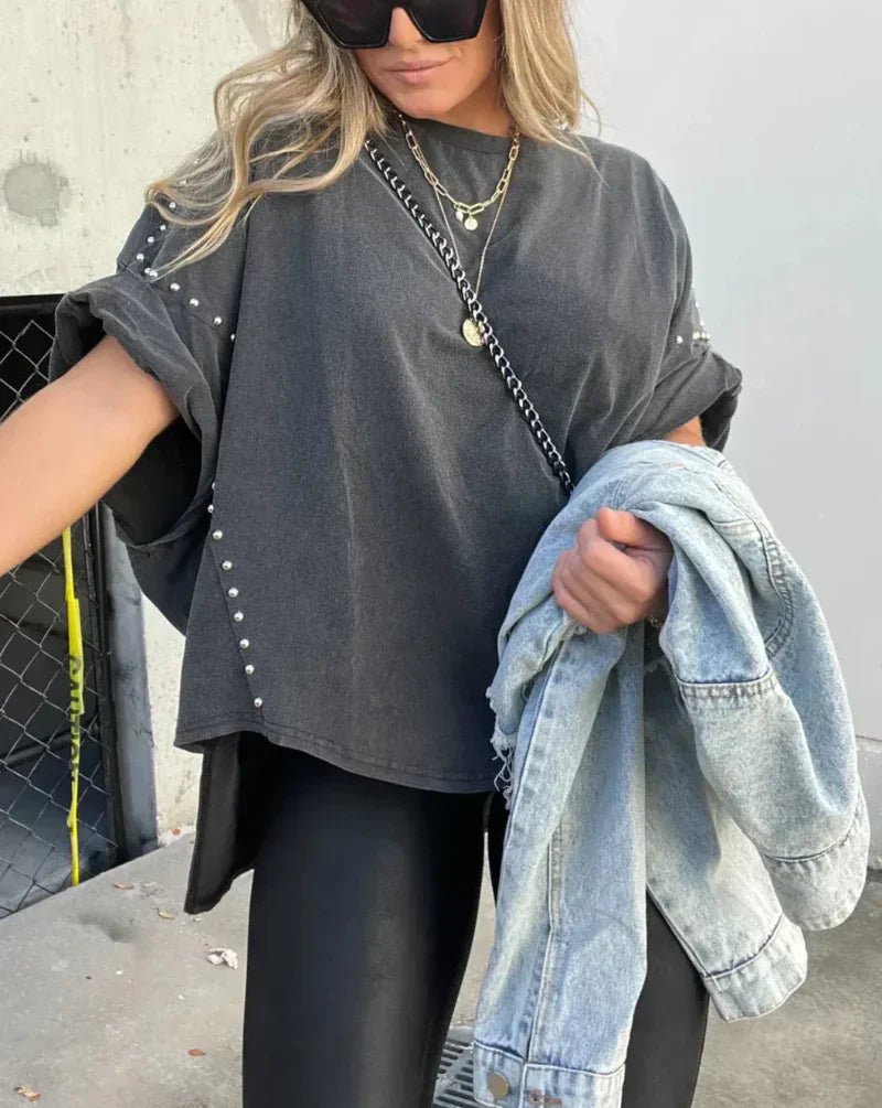 Briella | Studded Oversized Tee - Ciara & Fiona