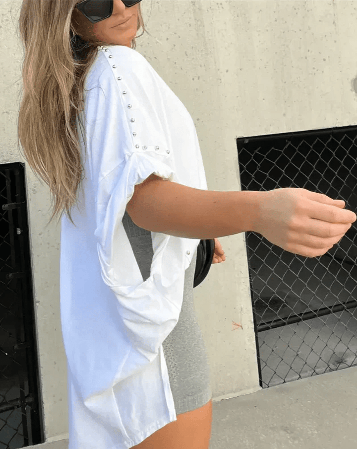 Briella | Studded Oversized Tee - Ciara & Fiona