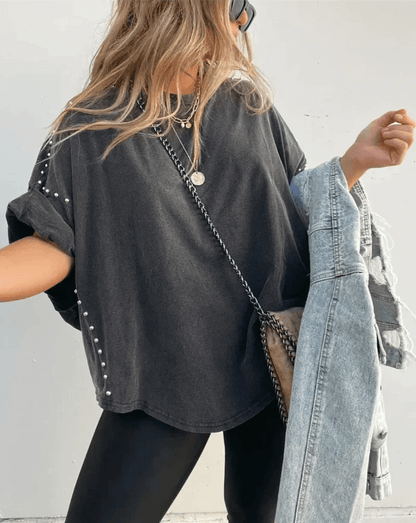 Briella | Studded Oversized Tee - Ciara & Fiona