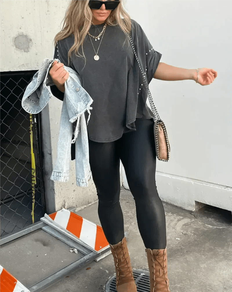 Briella | Studded Oversized Tee - Ciara & Fiona