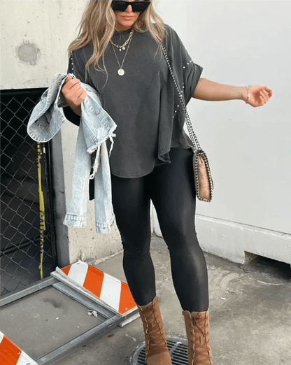 Briella | Studded Oversized Tee - Ciara & Fiona