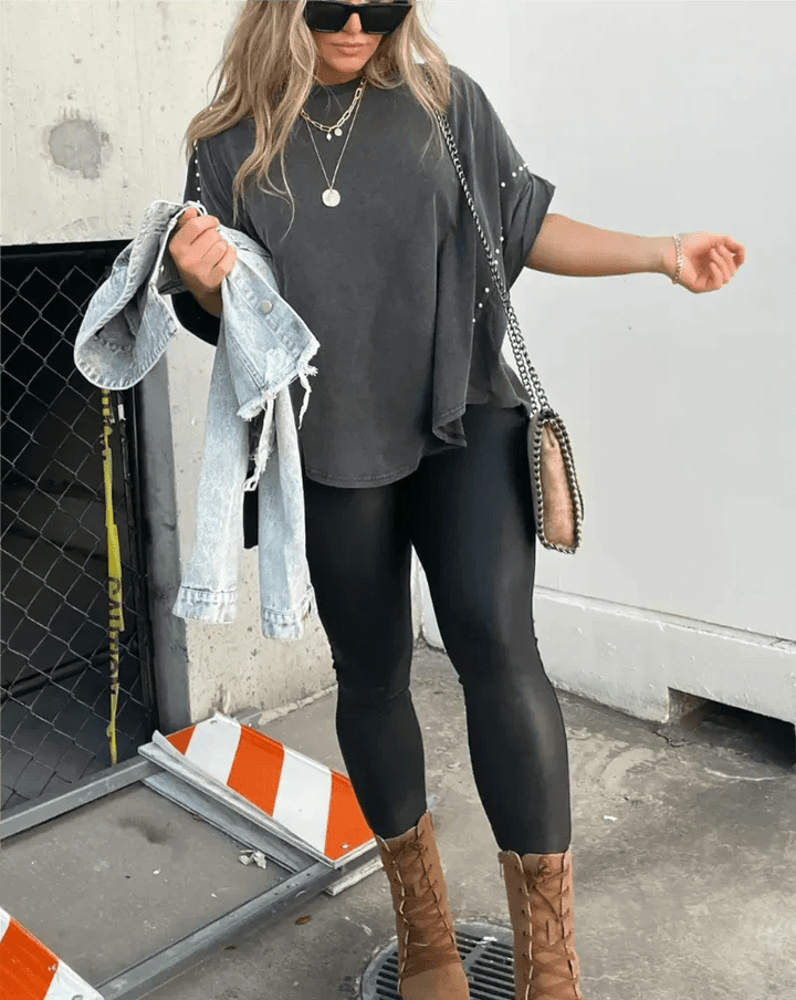 Briella | Studded Oversized Tee - Ciara & Fiona