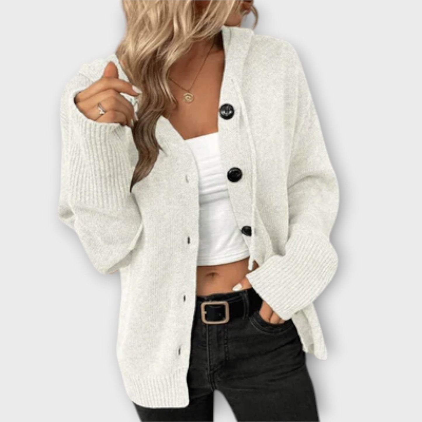 Brittan - Button - Front Knitted Cardigan - Ciara & Fiona