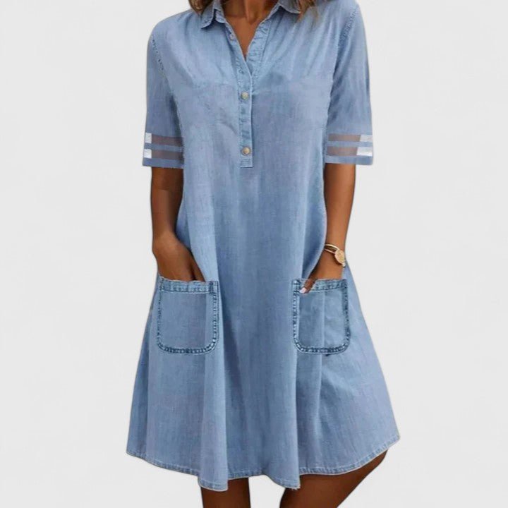 Brittany | Figure Flattering Denim Dress - Luna Hampton