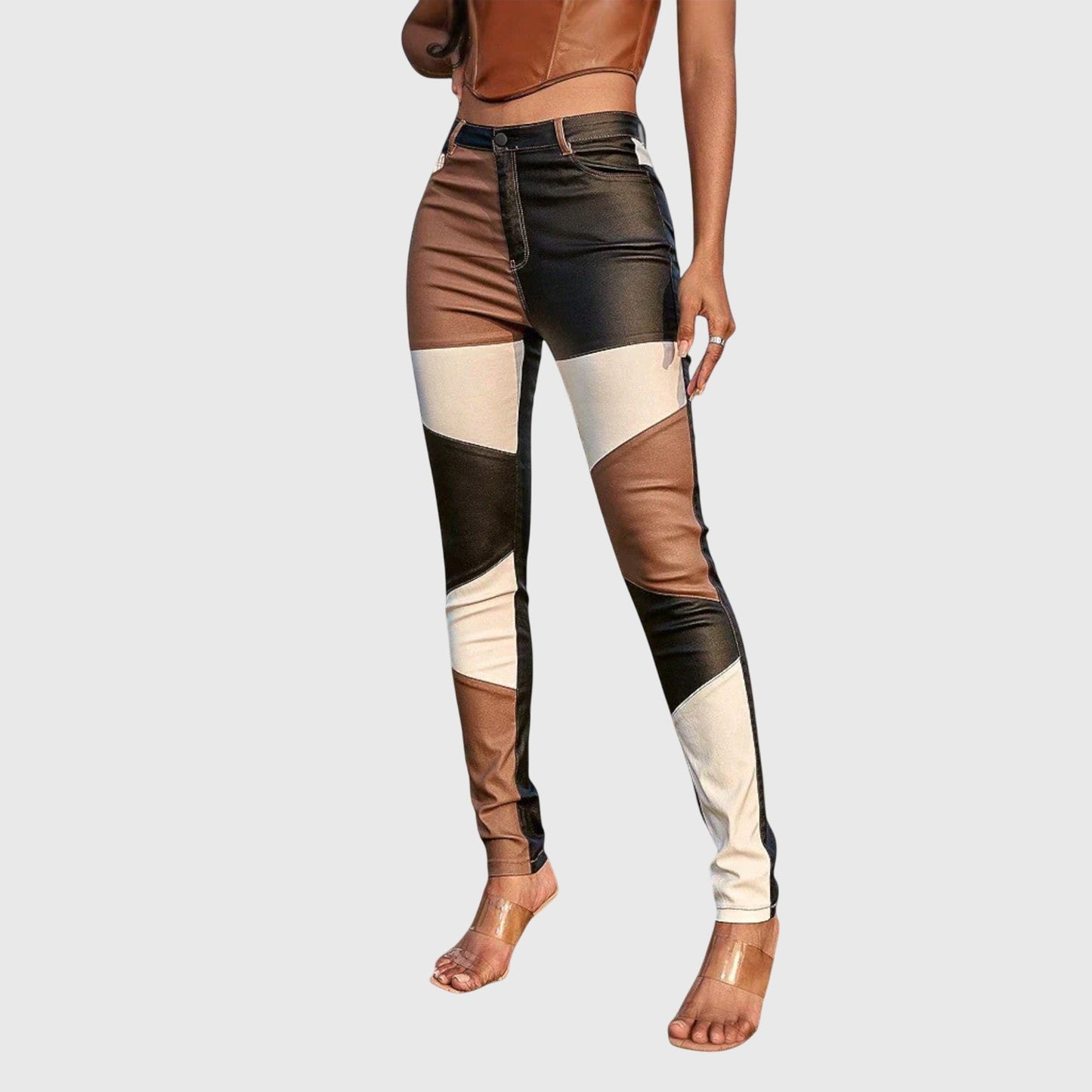 Calliope - Tube Pants with Color Block Pattern - Luna Hampton