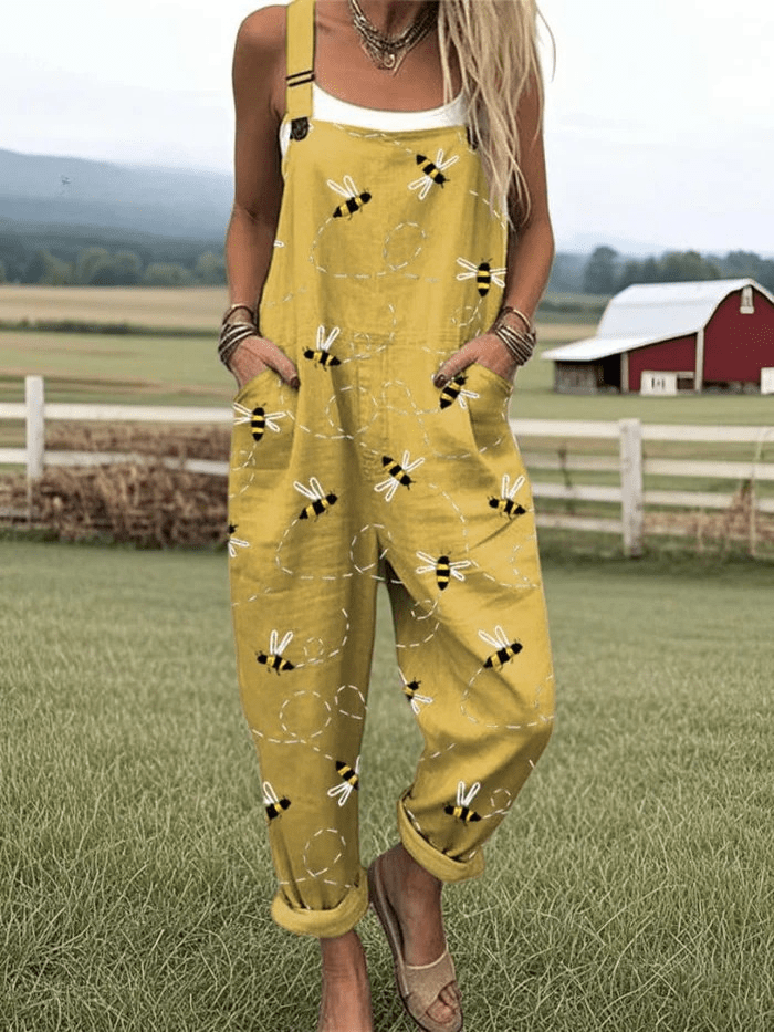 Camia | Summer Dungarees With Playful Print - Ciara & Fiona