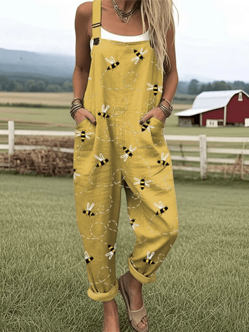 Camia | Summer Dungarees With Playful Print - Ciara & Fiona