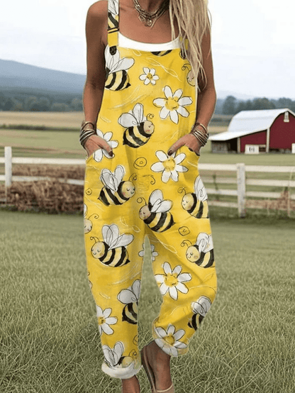Camia | Summer Dungarees With Playful Print - Ciara & Fiona