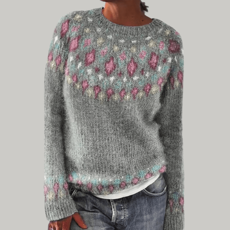 Candace | Patterned Knit Sweater - Ciara & Fiona