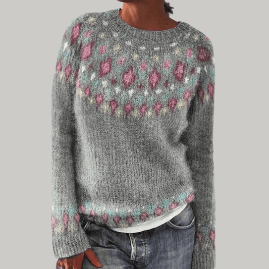 Candace | Patterned Knit Sweater - Ciara & Fiona
