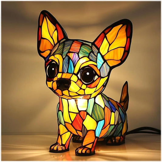 Chacha | Magisk Dog Lamp in Coloured Glass - Ciara & Fiona