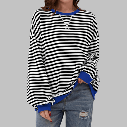 Charis | Casual Striped Sweatshirt - Ciara & Fiona