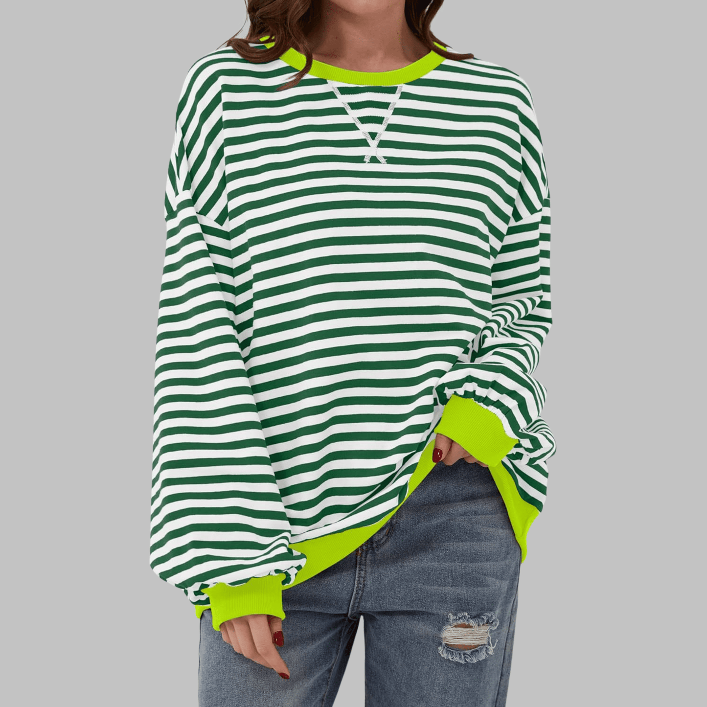 Charis | Casual Striped Sweatshirt - Ciara & Fiona