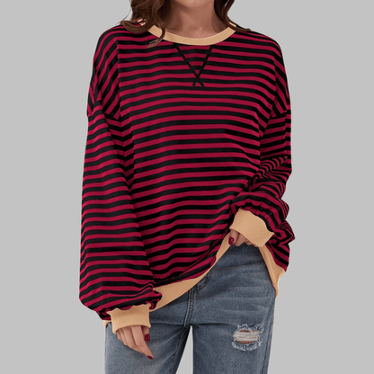 Charis | Casual Striped Sweatshirt - Ciara & Fiona