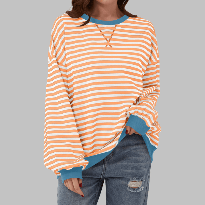 Charis | Casual Striped Sweatshirt - Ciara & Fiona